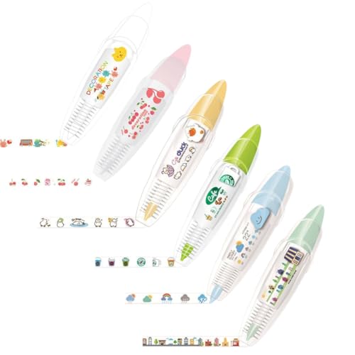 Giwnhvx Dekorativer Stift zum Selbermachen, Cartoon-Typ, Ally-Pocket-Klebeband, niedliche Tiere, Scrapbooking, Tagebuch, Dekoration, Klebeband, B-6 Stück, einfach zu bedienen Giwnhvx Dekorativer Stift zum Selbermachen, Cartoon-Typ, Ally-Pocket-Klebeband, niedliche Tiere, Scrapbooking, Tagebuch, Dekoration, Klebeband, B-6 Stück, einfach zu bedienen von Giwnhvx