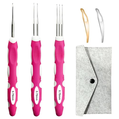Giwnhvx Dreadlocks Häkelnadel-Set mit ergonomischem Griff, ineinandergreifendes Werkzeug für Locs 0,75 mm Dreadlock-Häkelnadeln für Haare Giwnhvx Dreadlocks Häkelnadel-Set mit ergonomischem Griff, ineinandergreifendes Werkzeug für Locs 0,75 mm Dreadlock-Häkelnadeln für Haare von Giwnhvx