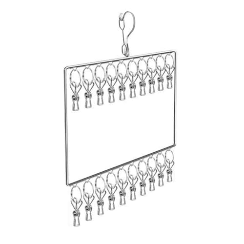 Giwnhvx Edelstahl-Multi-Clip-Kleiderbügel, platzsparender Aufhänger, Schwert-Aufhänger, multifunktionaler Wäschetrockner Giwnhvx Edelstahl-Multi-Clip-Kleiderbügel, platzsparender Aufhänger, Schwert-Aufhänger, multifunktionaler Wäschetrockner von Giwnhvx