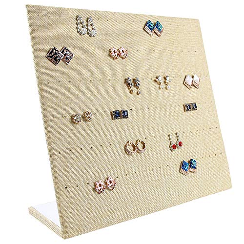 Giwnhvx Flanell-Schmuckkästchen, Schmuck-Display, Ohrringe, Ohrstecker, Halskette, Anhänger, Aufbewahrung, Vitrine, große L-Ohrringe, Sackleinen Giwnhvx Flanell-Schmuckkästchen, Schmuck-Display, Ohrringe, Ohrstecker, Halskette, Anhänger, Aufbewahrung, Vitrine, große L-Ohrringe, Sackleinen von Giwnhvx