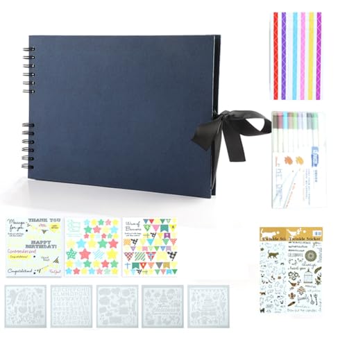 Giwnhvx Fotoalben, 80 schwarze Seiten, Erinnerungsbücher, A4, Bastelpapier, DIY, Scrapbooking, Bild, Geburtstag, Kinder, Geschenk, Marineblau Giwnhvx Fotoalben, 80 schwarze Seiten, Erinnerungsbücher, A4, Bastelpapier, DIY, Scrapbooking, Bild, Geburtstag, Kinder, Geschenk, Marineblau von Giwnhvx