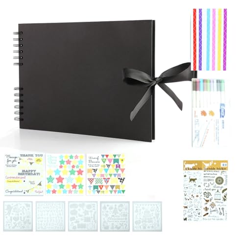 Giwnhvx Fotoalben, 80 schwarze Seiten, Erinnerungsbücher, A4, Bastelpapier, DIY, Scrapbooking, Bild, Geburtstag, Kinder, Geschenk, Schwarz Giwnhvx Fotoalben, 80 schwarze Seiten, Erinnerungsbücher, A4, Bastelpapier, DIY, Scrapbooking, Bild, Geburtstag, Kinder, Geschenk, Schwarz von Giwnhvx
