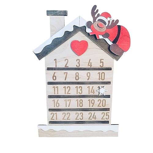 Giwnhvx Holz Weihnachten Countdown Ornament Home Christmas Holiday Decorations Reusable Wooden Countdown Calendar, 30.0 cm Santa Beard Type A von Giwnhvx