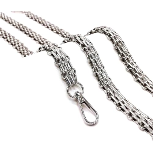 Giwnhvx Iron breite Geldbörsenriemen, Kette, Crossbody-Ersatzriemen für Handtaschen, 120 cm, Silber Giwnhvx Iron breite Geldbörsenriemen, Kette, Crossbody-Ersatzriemen für Handtaschen, 120 cm, Silber von Giwnhvx