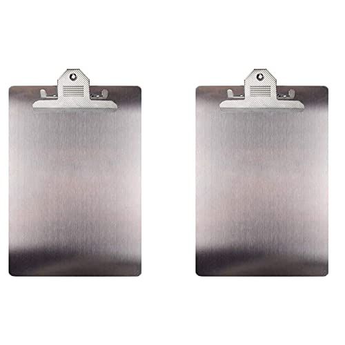 Giwnhvx Klemmbrett aus Metall, A4, Edelstahl, Klemmbrett, Organizer, Ordnungstafel, Menüschiene, für Büro, Schule, Unterricht, 2 Stück Giwnhvx Klemmbrett aus Metall, A4, Edelstahl, Klemmbrett, Organizer, Ordnungstafel, Menüschiene, für Büro, Schule, Unterricht, 2 Stück von Giwnhvx
