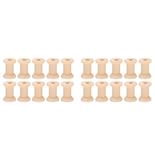 Giwnhvx Leere Fadenspulen aus Holz, natürliche Farbe, 29 mm x 23 mm, 20 Stück Giwnhvx Leere Fadenspulen aus Holz, natürliche Farbe, 29 mm x 23 mm, 20 Stück von Giwnhvx