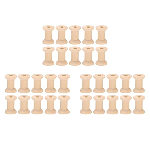 Giwnhvx Leere Garnspulen aus Holz, natürliche Farbe, 29 mm x 23 mm, 30 Stück Giwnhvx Leere Garnspulen aus Holz, natürliche Farbe, 29 mm x 23 mm, 30 Stück von Giwnhvx