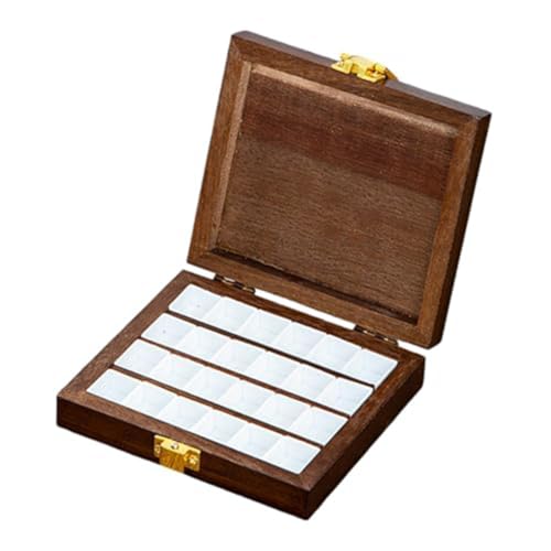 Giwnhvx Leere Palette aus Holz für Aquarellfarben, zusammenklappbar, für Reisen, tragbar, für Acrylfarben, 24 Gitter von Giwnhvx
