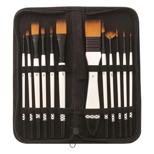 Giwnhvx Pinsel, 12-teiliges Pinsel-Set für Künstler, Verpackung in Tasche, Nylonhaare, sanft für Kinder, Erwachsene, Anfänger, für Acrylöl von Giwnhvx
