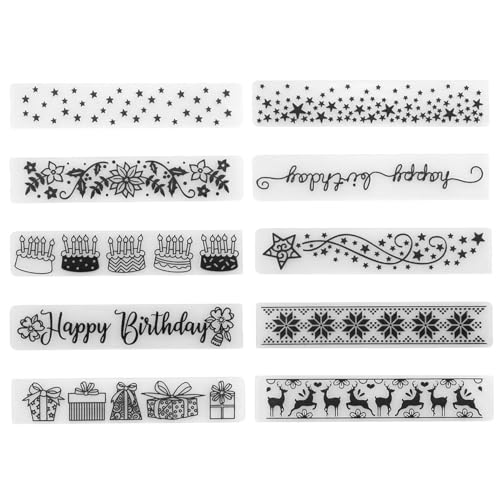 Giwnhvx Prägeschablonen, 15 x 3 cm, Blume, Blatt, Stern, Kunststoff, Prägeschablone, Schablonen, Scrapbooking, Papierkarten, 10 Stück Giwnhvx Prägeschablonen, 15 x 3 cm, Blume, Blatt, Stern, Kunststoff, Prägeschablone, Schablonen, Scrapbooking, Papierkarten, 10 Stück von Giwnhvx