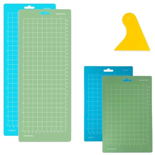 Giwnhvx Schneidematten für Vinyl (Standard-Griff, leichter Griff), 4,5 x 12 cm und 4,5 x 6,5 cm, 4 Stück von Giwnhvx