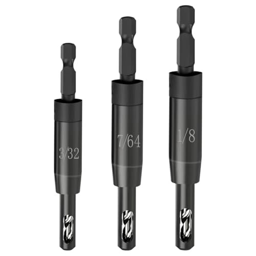 Giwnhvx Selbstzentrierendes Bohrer-Set, 3/32 Zoll, 7/64 Zoll, 1/8 Zoll für 1/4 Zoll Sechskantschaftbohrer, Bohrer für Scharnier und Holz, Schraubendreher-Bit Giwnhvx Selbstzentrierendes Bohrer-Set, 3/32 Zoll, 7/64 Zoll, 1/8 Zoll für 1/4 Zoll Sechskantschaftbohrer, Bohrer für Scharnier und Holz, Schraubendreher-Bit von Giwnhvx