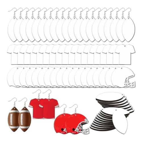 Giwnhvx Sublimationsohrringe, blanko, Fußballhelm, Hemd, Masse, Wärmeübertragung, Sublimation, MDF, Ohrringe mit Ohrringhaken Giwnhvx Sublimationsohrringe, blanko, Fußballhelm, Hemd, Masse, Wärmeübertragung, Sublimation, MDF, Ohrringe mit Ohrringhaken von Giwnhvx