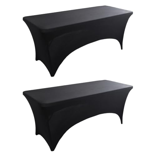 Giwnhvx Tischdecken für rechteckige Tischdecken, Stretch-Fit-Tischdecken, für Veranstaltungen, Cocktailpartys, Schwarz von Giwnhvx