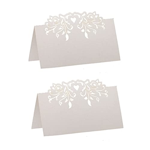Giwnhvx Tischkarten für Hochzeiten, personalisierbar, Dekoration für den Empfang, mit weißem Spitzenmuster, 120 Stück Giwnhvx Tischkarten für Hochzeiten, personalisierbar, Dekoration für den Empfang, mit weißem Spitzenmuster, 120 Stück von Giwnhvx