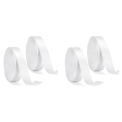 Giwnhvx Weißes Band, 15 mm x 22 m, zum Basteln, Geschenkverpackungen, Luftballons, Nähen, Seidenband für Kuchendekoration, 4 Stück Giwnhvx Weißes Band, 15 mm x 22 m, zum Basteln, Geschenkverpackungen, Luftballons, Nähen, Seidenband für Kuchendekoration, 4 Stück von Giwnhvx