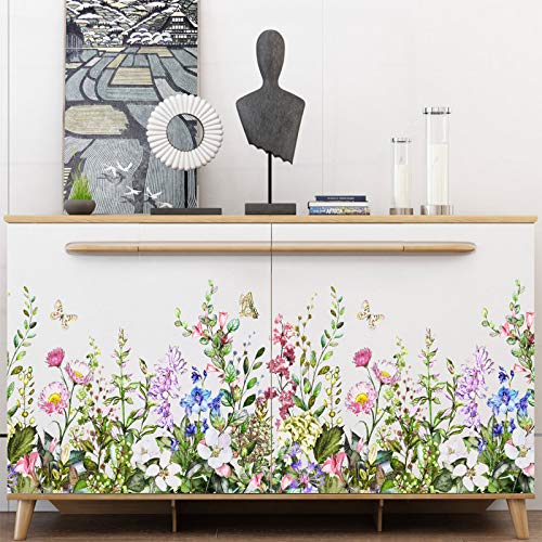 Farbenfrohe Blumen Wandaufkleber, Giyiprpi Schälen und kleben Grüne Pflanzen Blume Gras Schmetterling Wandtattoos, DIY Abnehmbar Wandkunst-Dekor für Kinder Schlafzimmer Wohnzimmer Kinderzimmer Farbenfrohe Blumen Wandaufkleber, Giyiprpi Schälen und kleben Grüne Pflanzen Blume Gras Schmetterling Wandtattoos, DIY Abnehmbar Wandkunst-Dekor für Kinder Schlafzimmer Wohnzimmer Kinderzimmer von Giyiprpi