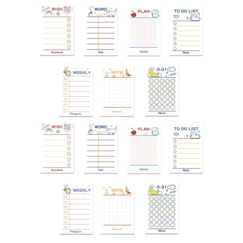 Giyofom 14er-Pack To-Do-Listen-Notizblock, Niedliche 9x6 To-Do-Listen-Planer-Haftnotizen, Täglich Linierte Haftnotizen für Den Arbeitsplaner, 600 Blatt, Langlebig, Einfach zu Verwenden Giyofom 14er-Pack To-Do-Listen-Notizblock, Niedliche 9x6 To-Do-Listen-Planer-Haftnotizen, Täglich Linierte Haftnotizen für Den Arbeitsplaner, 600 Blatt, Langlebig, Einfach zu Verwenden von Giyofom