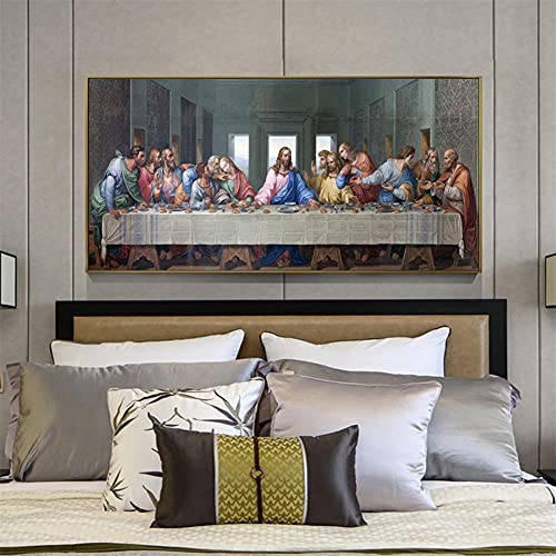 DIY 5D Diamant Malerei Kits, D Vinci Das letzte Abendmahl Gemälde-Reproduktionen Diamond 5D Paintings Set, Malen nach Zahlen Diamant, Groß Diamant Painting Bilder Arts Craft für Home Decor 100x50cm von Giyuco