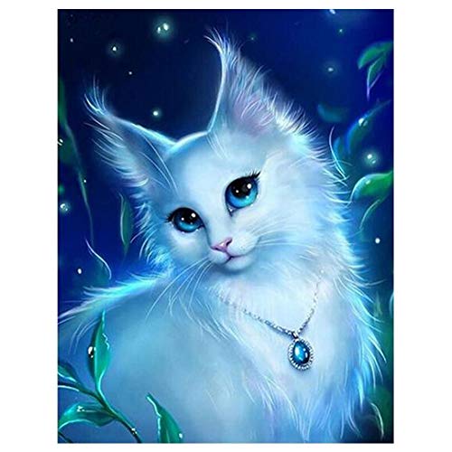 Giyuco Kätzchen Katze Diamond Painting Set 5D Diamant Painting Bilder Groß DIY Diamant Malerei Vollbohrer Kit Cross Stickerei Malerei Kits für Home Wall Décor Round Drill 45x60cm von Giyuco