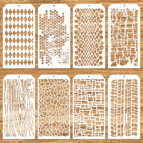 Gjinx 8 Stück Malerei Schablonen, Zeichnung Schablone Malschablonen Wiederverwendbar DIY Vorlagen Holzmaserung Art Schablonen für Scrapbooking Holz Boden Möbel Wandgestaltung Deko Gjinx 8 Stück Malerei Schablonen, Zeichnung Schablone Malschablonen Wiederverwendbar DIY Vorlagen Holzmaserung Art Schablonen für Scrapbooking Holz Boden Möbel Wandgestaltung Deko von Gjinxi