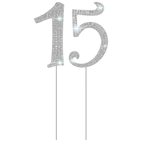 Gjinxi 15 Zahl Kuchen Topper Strass Strasssteine Happy Birthday Cake Topper Kuchendeckel Kuchendekoration 15 Jahre Geburtstagstorte Deko für Erwachsene Zeremonie Jahrestag Geburtstag Party Zubehör Gjinxi 15 Zahl Kuchen Topper Strass Strasssteine Happy Birthday Cake Topper Kuchendeckel Kuchendekoration 15 Jahre Geburtstagstorte Deko für Erwachsene Zeremonie Jahrestag Geburtstag Party Zubehör von Gjinxi