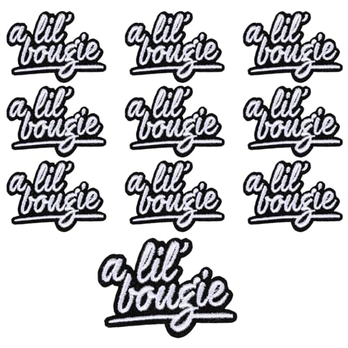 Gjinxi A Lil' Bougie Aufnäher zum Aufbügeln für Frauen, lustig, bestickte Buchstaben, schwarze und weiße Buchstaben, zum Aufbügeln, Humor, für Kleidung, Jeans, Jacken, Taschen, Hüte, Kleidung Gjinxi A Lil' Bougie Aufnäher zum Aufbügeln für Frauen, lustig, bestickte Buchstaben, schwarze und weiße Buchstaben, zum Aufbügeln, Humor, für Kleidung, Jeans, Jacken, Taschen, Hüte, Kleidung von Gjinxi