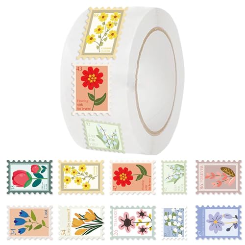 GjnjfdF Blumen Sticker Rolle - Selbstklebende Blumenetiketten - Selbstklebende Etiketten für Planer Bastelprojekte Postverpackung und Flaschen GjnjfdF Blumen Sticker Rolle - Selbstklebende Blumenetiketten - Selbstklebende Etiketten für Planer Bastelprojekte Postverpackung und Flaschen von GjnjfdF