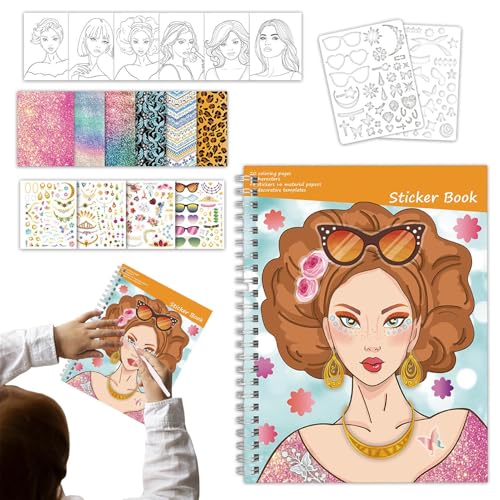 GjnjfdF Sticker Anziehspiel | Wiederverwendbares Kreativitätsbuch - Lernspiele Interaktiv Für Spielzeit Kinder Vorschule Familie Mädchen Jugendliche Reise Geburtstag Zuhause Auto von GjnjfdF