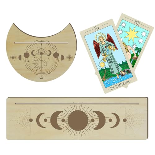 GjnjfdF Tarotkartenhalter, Oracle-Kartenständer, 2 Stück, Kartenhalter in Form von Mond und Rechteck, Tarotständer für Zeremonie, Hexenweissagung GjnjfdF Tarotkartenhalter, Oracle-Kartenständer, 2 Stück, Kartenhalter in Form von Mond und Rechteck, Tarotständer für Zeremonie, Hexenweissagung von GjnjfdF