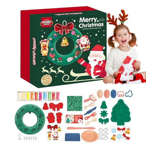 GjnjfdF Weihnachts-Bastelsets,Weihnachtsschmuck-Bastelarbeiten - Dehnbares handgemachtes Tonspielzeug für Weihnachtskranz - Weihnachtsaktivitäten, Entwicklungsspielzeug, Kleinkindspiele, saisonale GjnjfdF Weihnachts-Bastelsets,Weihnachtsschmuck-Bastelarbeiten - Dehnbares handgemachtes Tonspielzeug für Weihnachtskranz - Weihnachtsaktivitäten, Entwicklungsspielzeug, Kleinkindspiele, saisonale von GjnjfdF
