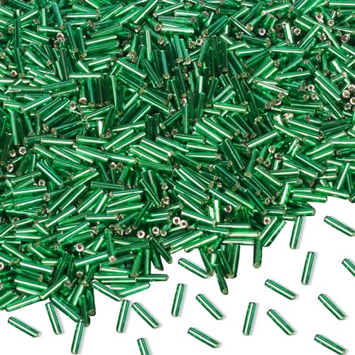 4000 Stück Röhrenperlen 2x7mm Rocailles Perlen für Armbänder, Lange Glasperlen Dunkelgrün Tube Perlen Gerade Röhrchen Perlen Bastelperlen Kleine Perlen für DIY Halskette Ohrring Handwerk 4000 Stück Röhrenperlen 2x7mm Rocailles Perlen für Armbänder, Lange Glasperlen Dunkelgrün Tube Perlen Gerade Röhrchen Perlen Bastelperlen Kleine Perlen für DIY Halskette Ohrring Handwerk von Gkelaly