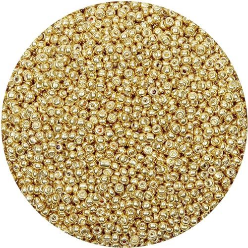 Glasperlen 2mm, goldene Perlen für Freundschaftsarmbänder, 12500pcs kleine Perlen für Schmuck DIY handgemachte Accessoires von Gkelaly