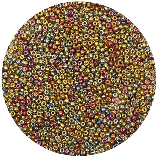 2mm Glasperlen für Armbänder, 10000 Stück Rocailles Perlen für Schmuckherstellung, Bunte Round Kleine Perlen für DIY Halskette Ohrring Schlüsselanhänger von Gkelaly