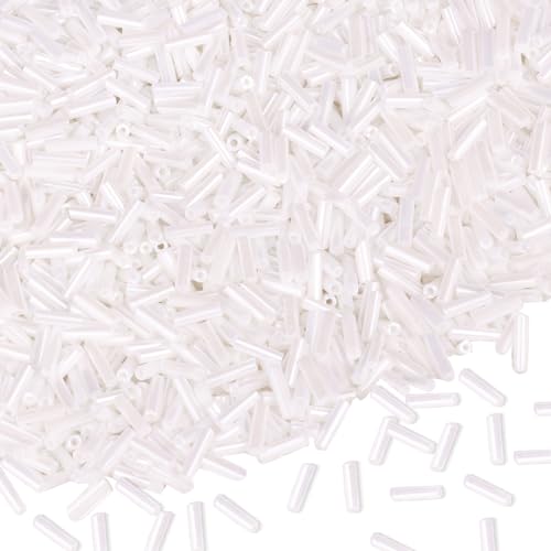4000 Stück Röhrenperlen 2x7mm Rocailles Perlen für Armbänder, Lange Glasperlen Weiß Tube Perlen Gerade Röhrchen Perlen Bastelperlen Kleine Perlen für DIY Halskette Ohrring Handwerk 4000 Stück Röhrenperlen 2x7mm Rocailles Perlen für Armbänder, Lange Glasperlen Weiß Tube Perlen Gerade Röhrchen Perlen Bastelperlen Kleine Perlen für DIY Halskette Ohrring Handwerk von Gkelaly