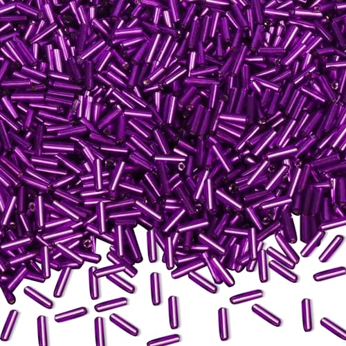 4000 Stück Röhrenperlen 2x7mm Rocailles Perlen für Armbänder, Lange Glasperlen Dunkel Violett Tube Perlen Gerade Röhrchen Perlen Bastelperlen Kleine Perlen für DIY Halskette Ohrring Handwerk 4000 Stück Röhrenperlen 2x7mm Rocailles Perlen für Armbänder, Lange Glasperlen Dunkel Violett Tube Perlen Gerade Röhrchen Perlen Bastelperlen Kleine Perlen für DIY Halskette Ohrring Handwerk von Gkelaly