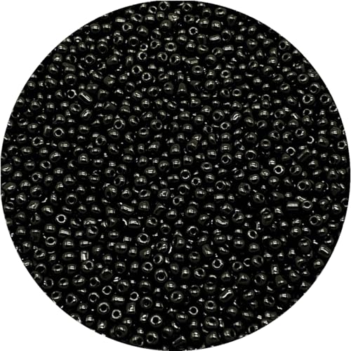 Glasperlen zur Herstellung von Armbändern, kleine Perlen zur Schmuckherstellung, 10000 Stück 2mm schwarze Perlen für Halskette, Ohrring, Schlüsselanhänger DIY Machen von Gkelaly