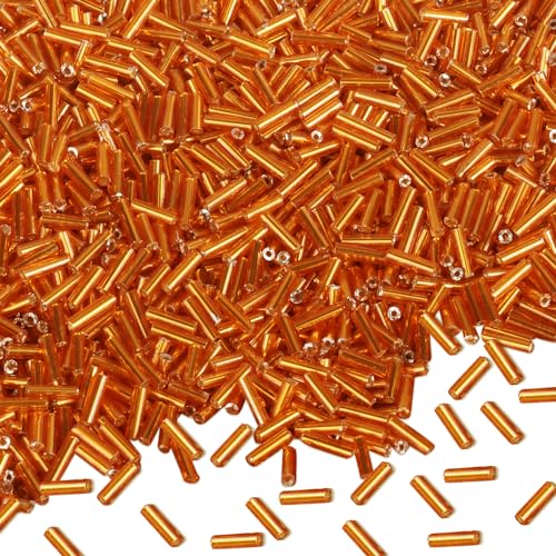 4000 Stück Röhrenperlen 2x7mm Rocailles Perlen für Armbänder, Lange Glasperlen Orange Tube Perlen Gerade Röhrchen Perlen Bastelperlen Kleine Perlen für DIY Halskette Ohrring Handwerk 4000 Stück Röhrenperlen 2x7mm Rocailles Perlen für Armbänder, Lange Glasperlen Orange Tube Perlen Gerade Röhrchen Perlen Bastelperlen Kleine Perlen für DIY Halskette Ohrring Handwerk von Gkelaly