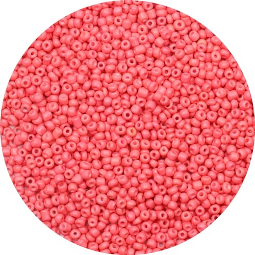 3mm Glasperlen für Armbänder, 5000 Stück Rocailles Perlen für Schmuckherstellung, Hellrot Perlen Round Kleine Perlen für DIY Halskette Ohrring Schlüsselanhänger von Gkelaly