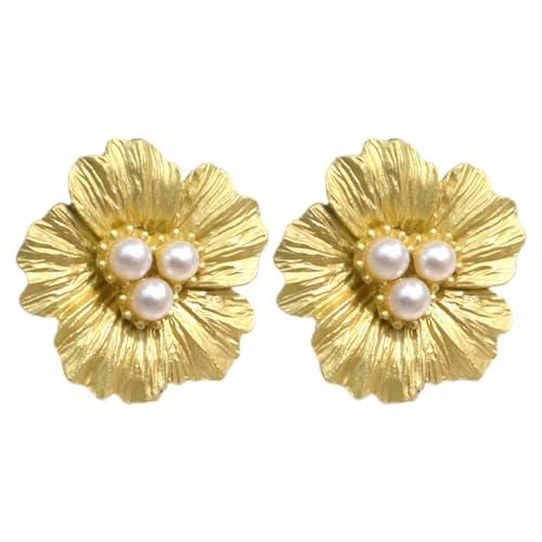 GkgWuxf Blumen Knopfabdeckungen,2 Stück Hemd Knopfabdeckungen | Blütenförmige Perlen Manschettenknöpfe | Damen Herren Hemden Blusen Kleider Accessoires von GkgWuxf