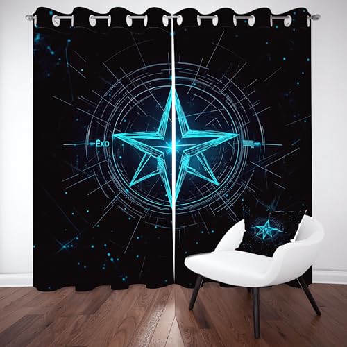 Blau Geometrie Vorhang Für Kinderzimmer, Zukunft Science-Fiction Verdunklungsvorhang 2er Set, Cyberpunk Minimalist Gardinen Ösen, Wohnzimmer Schlafzimmer , Blackout Vorhange, 137 x 132, 2er Set Blau Geometrie Vorhang Für Kinderzimmer, Zukunft Science-Fiction Verdunklungsvorhang 2er Set, Cyberpunk Minimalist Gardinen Ösen, Wohnzimmer Schlafzimmer , Blackout Vorhange, 137 x 132, 2er Set von Gklnmcx