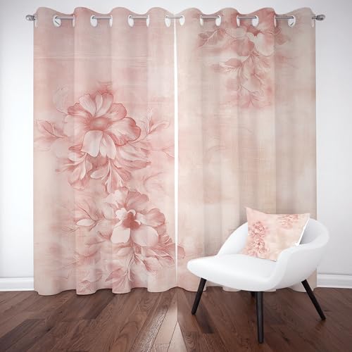 Gklnmcx Abstrakte Floral Vorhang Für Kinderzimmer, Oriental Retro Verdunklungsvorhang 2er Set, Chinesische Vintage Blumen Gardinen Ösen, Wohnzimmer Schlafzimmer, Blackout Vorhange, 137 x 132, 2er Set Gklnmcx Abstrakte Floral Vorhang Für Kinderzimmer, Oriental Retro Verdunklungsvorhang 2er Set, Chinesische Vintage Blumen Gardinen Ösen, Wohnzimmer Schlafzimmer, Blackout Vorhange, 137 x 132, 2er Set von Gklnmcx