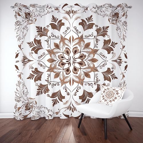 Gklnmcx Abstrakte Floral Vorhang Für Kinderzimmer, Vintage Europäisch Verdunklungsvorhang 2er Set, Barock Luxus Retro Gardinen Ösen, Wohnzimmer Schlafzimmer, Blackout Vorhange, 137 x 132, 2er Set Gklnmcx Abstrakte Floral Vorhang Für Kinderzimmer, Vintage Europäisch Verdunklungsvorhang 2er Set, Barock Luxus Retro Gardinen Ösen, Wohnzimmer Schlafzimmer, Blackout Vorhange, 137 x 132, 2er Set von Gklnmcx