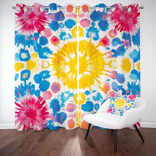 Gklnmcx Aquarell Tie Dye Vorhang Ösen,2er Set 137 x 117, Bunt Art Abstrakte Gardinen Verdunkelungsvorhang, Boho Chic Geometrie Vorhange Thermovorhang Kälteschutz, Für Kinderzimmer Gklnmcx Aquarell Tie Dye Vorhang Ösen,2er Set 137 x 117, Bunt Art Abstrakte Gardinen Verdunkelungsvorhang, Boho Chic Geometrie Vorhange Thermovorhang Kälteschutz, Für Kinderzimmer von Gklnmcx