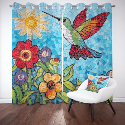 Gklnmcx Floral Kolibri Vorhang Ösen,2er Set 137 x 117, Fliesen Collage Gardinen Verdunkelungsvorhang, Abstrakte Blumen Vorhange Thermovorhang Kälteschutz, Für Kinderzimmer Gklnmcx Floral Kolibri Vorhang Ösen,2er Set 137 x 117, Fliesen Collage Gardinen Verdunkelungsvorhang, Abstrakte Blumen Vorhange Thermovorhang Kälteschutz, Für Kinderzimmer von Gklnmcx