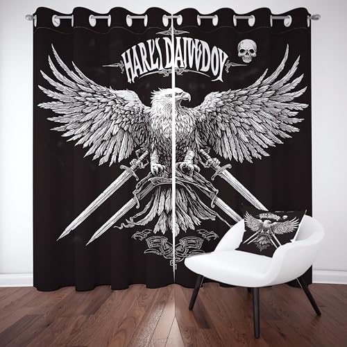 Gklnmcx Gothic Rock Adler Vorhang Ösen,2er Set 137 x 117, Coole Totenkopf Gardinen Verdunkelungsvorhang, Mittelalter Steampunk Vorhange Thermovorhang Kälteschutz, Für Kinderzimmer Gklnmcx Gothic Rock Adler Vorhang Ösen,2er Set 137 x 117, Coole Totenkopf Gardinen Verdunkelungsvorhang, Mittelalter Steampunk Vorhange Thermovorhang Kälteschutz, Für Kinderzimmer von Gklnmcx