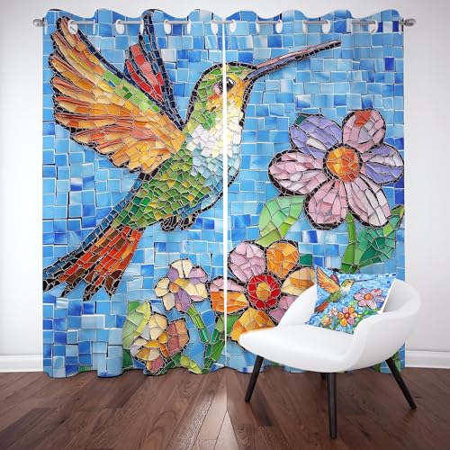 Gklnmcx Kolibri Vorhang Ösen,2er Set 137 x 117, Floral Abstrakte Gardinen Verdunkelungsvorhang, Bunt Fliesen Collage Vorhange Thermovorhang Kälteschutz, Für Kinderzimmer Gklnmcx Kolibri Vorhang Ösen,2er Set 137 x 117, Floral Abstrakte Gardinen Verdunkelungsvorhang, Bunt Fliesen Collage Vorhange Thermovorhang Kälteschutz, Für Kinderzimmer von Gklnmcx