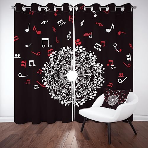 Gklnmcx Pusteblumen Vorhang Ösen,2er Set 137 x 117, Notenmuster Gardinen Verdunkelungsvorhang, Minimalist Pflanzen Floral Vorhange Thermovorhang Kälteschutz, Für Kinderzimmer Gklnmcx Pusteblumen Vorhang Ösen,2er Set 137 x 117, Notenmuster Gardinen Verdunkelungsvorhang, Minimalist Pflanzen Floral Vorhange Thermovorhang Kälteschutz, Für Kinderzimmer von Gklnmcx