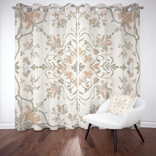 Gklnmcx Vintage Landhaus Blumen Vorhang Ösen,2er Set 137 x 117, Abstrakte Floral Gardinen Verdunkelungsvorhang, Französische Rustikal Vorhange Thermovorhang Kälteschutz, Für Kinderzimmer Gklnmcx Vintage Landhaus Blumen Vorhang Ösen,2er Set 137 x 117, Abstrakte Floral Gardinen Verdunkelungsvorhang, Französische Rustikal Vorhange Thermovorhang Kälteschutz, Für Kinderzimmer von Gklnmcx