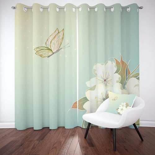 Schmetterling Vorhang Für Kinderzimmer, Natur Pflanzen Floral Insekt Verdunklungsvorhang 2er Set, Modern Minimalist Gardinen Ösen, Wohnzimmer Schlafzimmer , Blackout Vorhange, 137 x 132, 2er Set Schmetterling Vorhang Für Kinderzimmer, Natur Pflanzen Floral Insekt Verdunklungsvorhang 2er Set, Modern Minimalist Gardinen Ösen, Wohnzimmer Schlafzimmer , Blackout Vorhange, 137 x 132, 2er Set von Gklnmcx